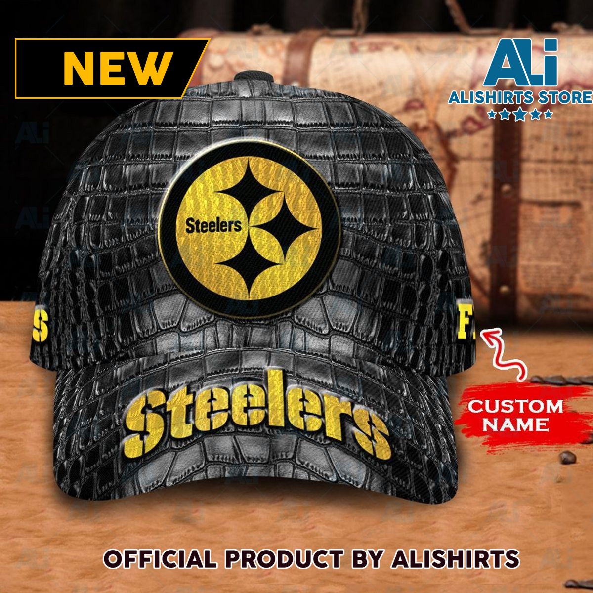 Personalized Pittsburgh Steelers Crocodile Skin Pattern Classic Cap