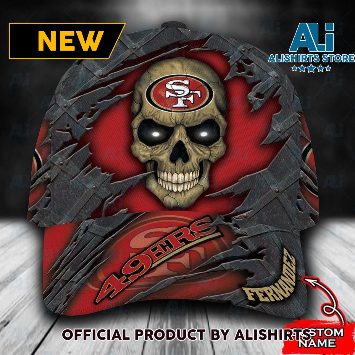 Personalized San Francisco 49Ers Skull All Over Print 3D Classic Cap