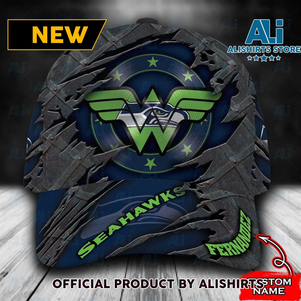 Personalized Seattle Seahawks Wonder Woman All Over Print 3D Classic Cap