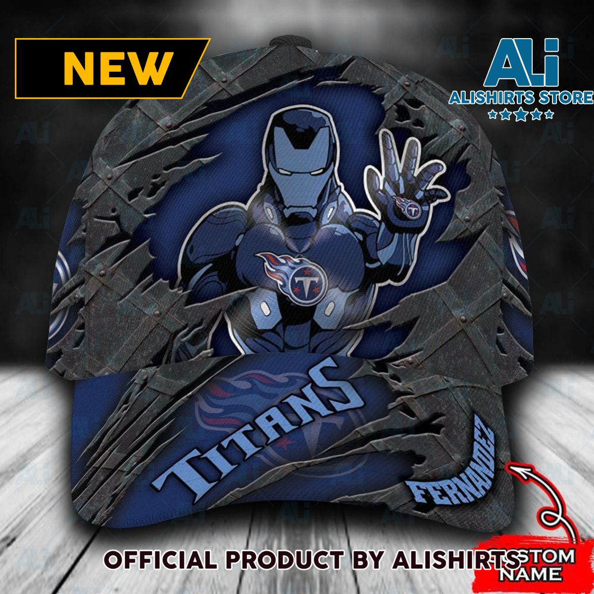 Personalized Tennessee Titans Iron Man All Over Print 3D Classic Cap