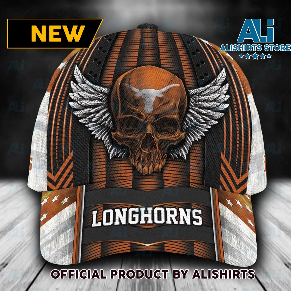 Personalized Texas Longhorns Skull Wings Classic Cap