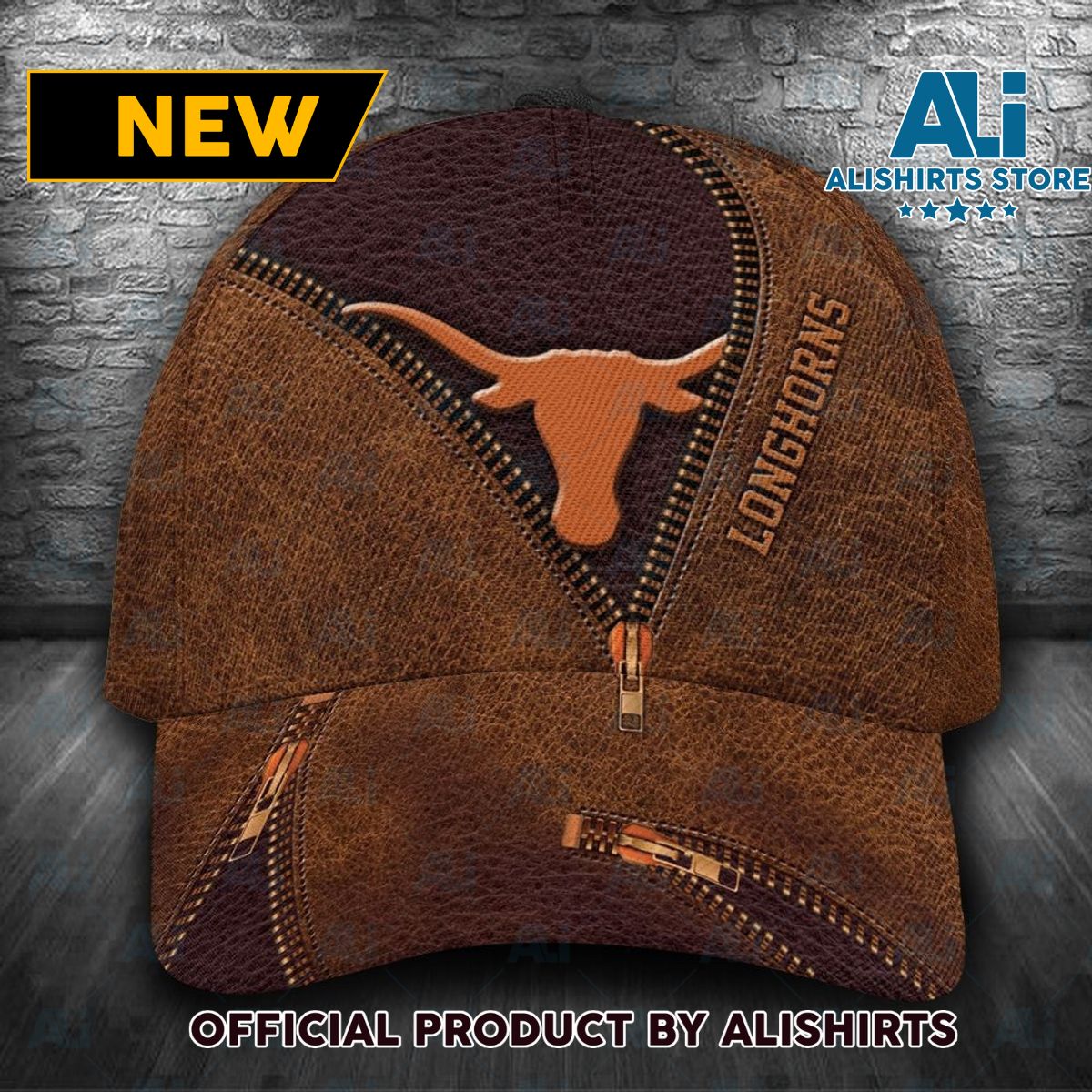 Personalized Texas Longhorns Zipper All Over Print 3D Classic Cap