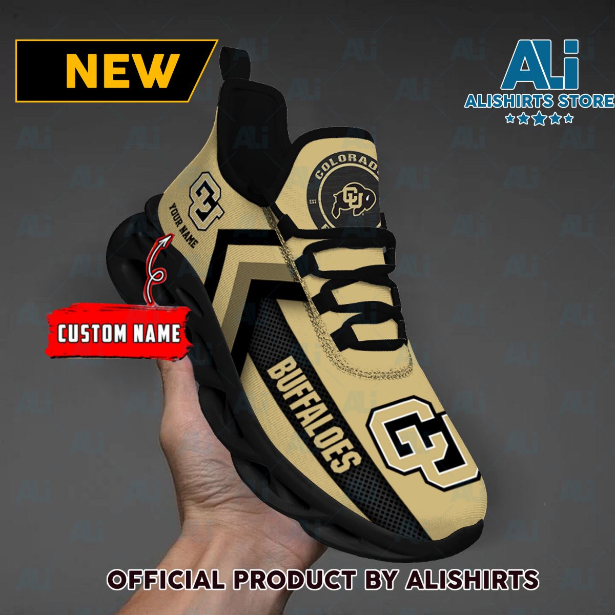 NCAA Colorado Buffaloes Team Logo Custom Name Max Soul Shoes