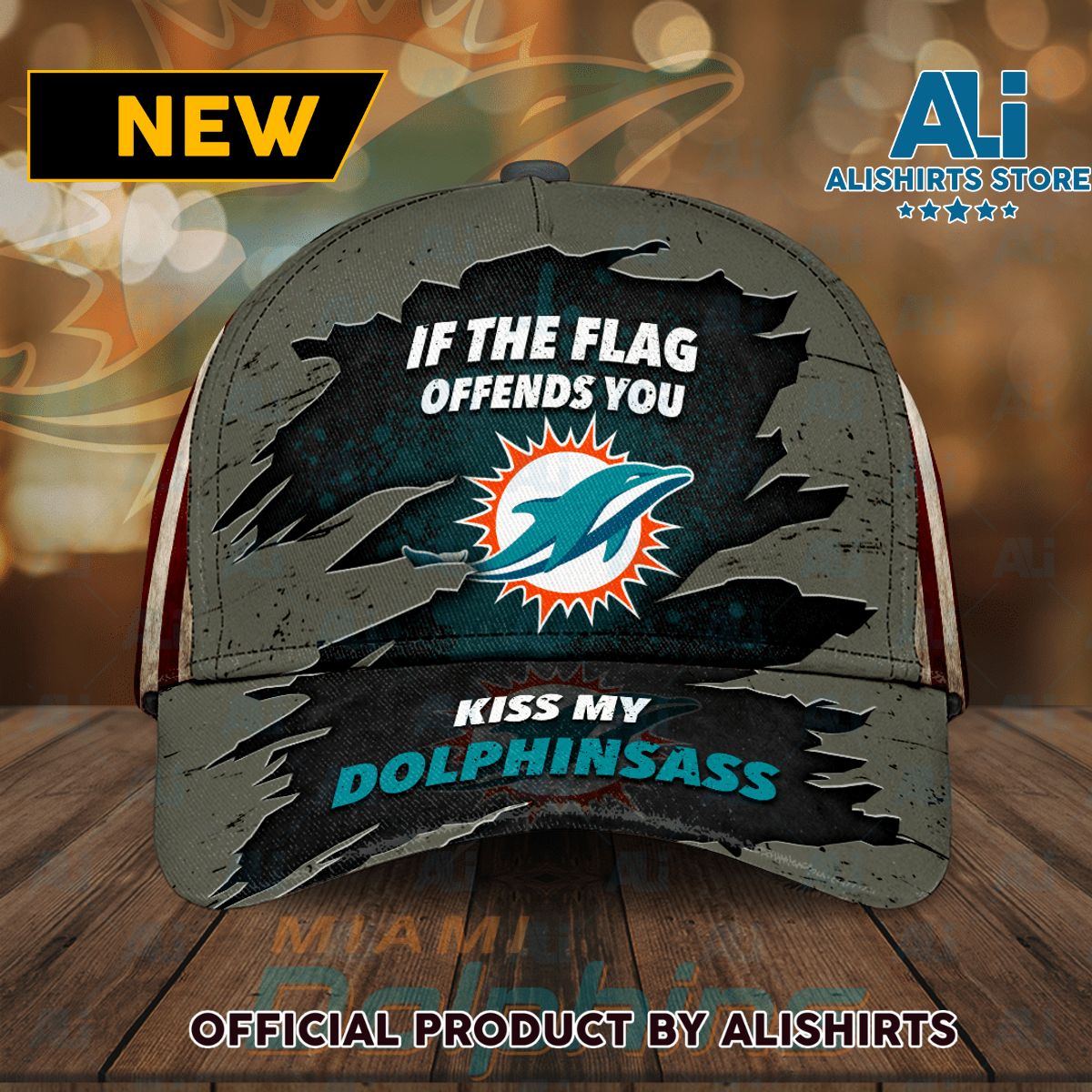 Miami Dolphins If The Flag Offends You Kiss My Dolphinsass Classic Baseball Cap