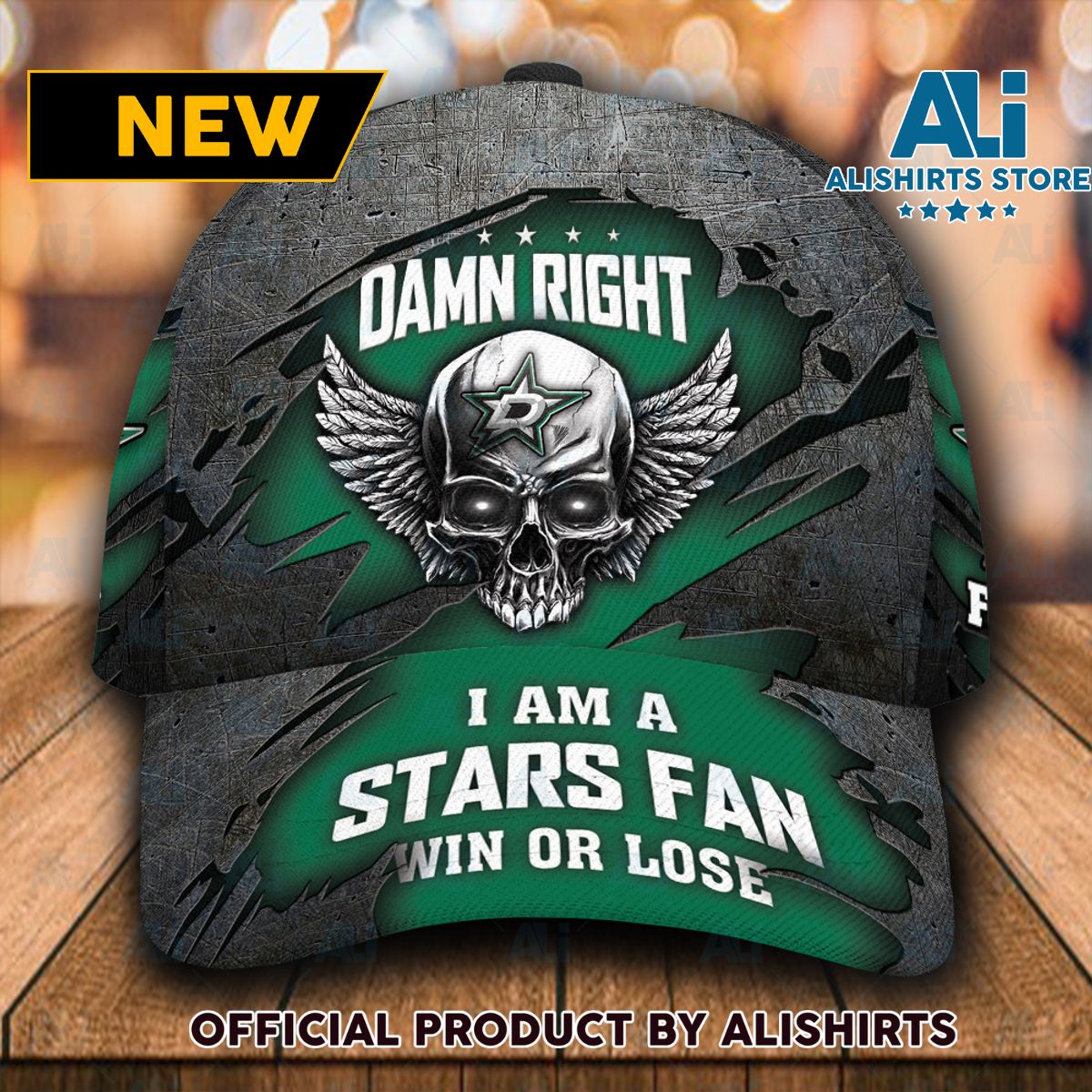 Personalized Dallas Stars Skull Damn Right Text Classic Cap