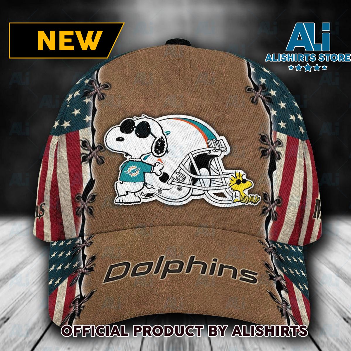 Personalized Miami Dolphins Snoopy Classic Cap