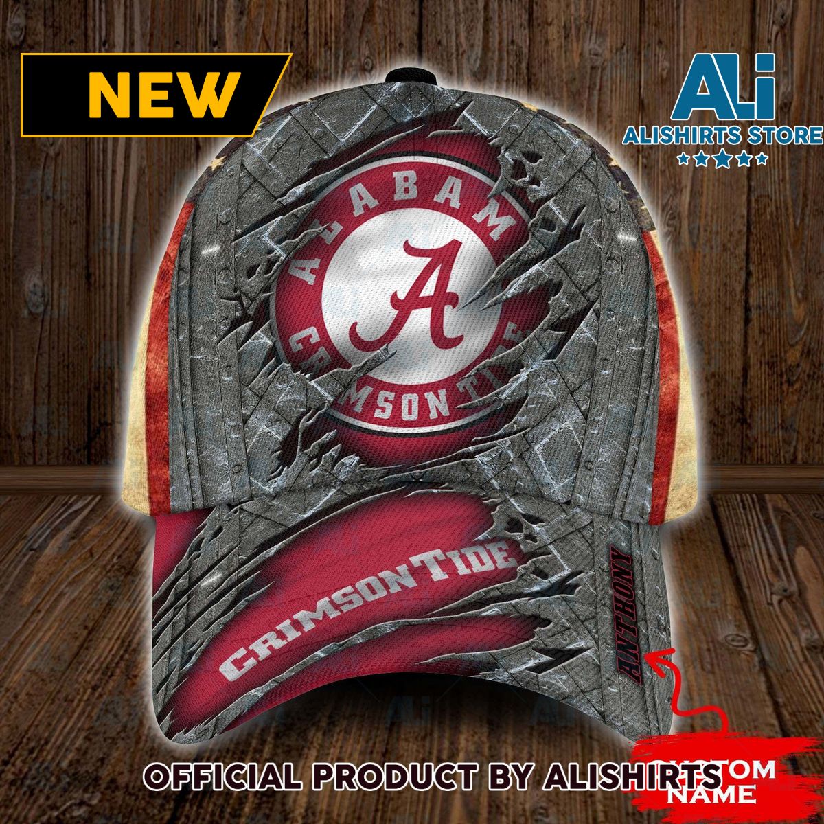 Personalized Alabama Crimson Tide USA Flag Classic Cap