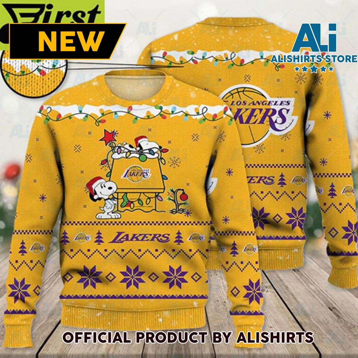 Lakers Ugly Sweater Los Angeles Lakers Snoopy Ugly Christmas Sweater 3D