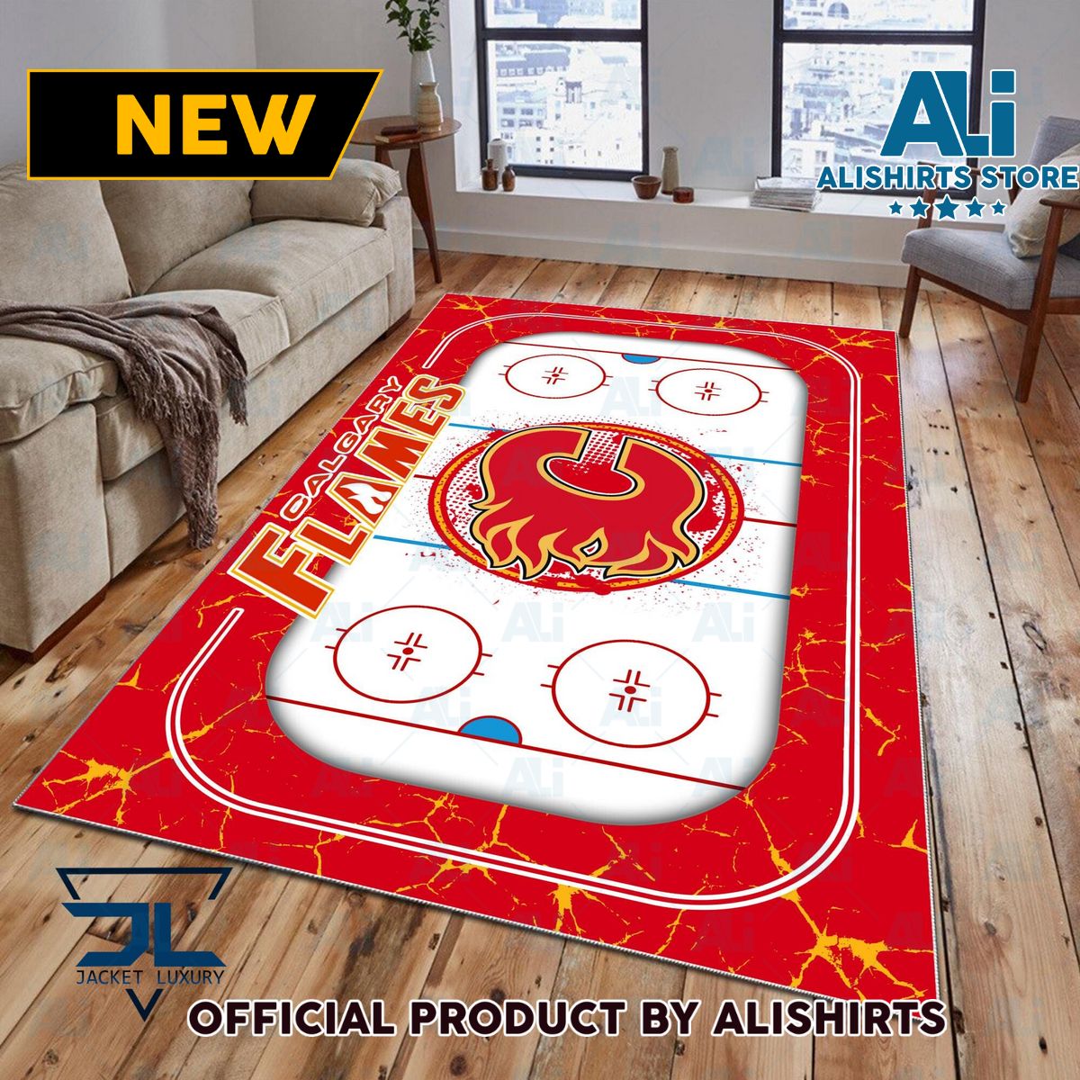 Calgary Flames NHL team Rug Carpet