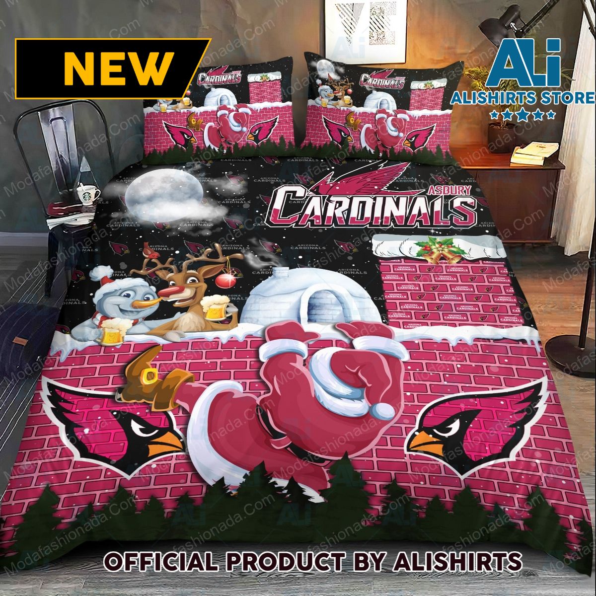 Santa Claus NFL Arizona Cardinals Christmas Bedding Sets