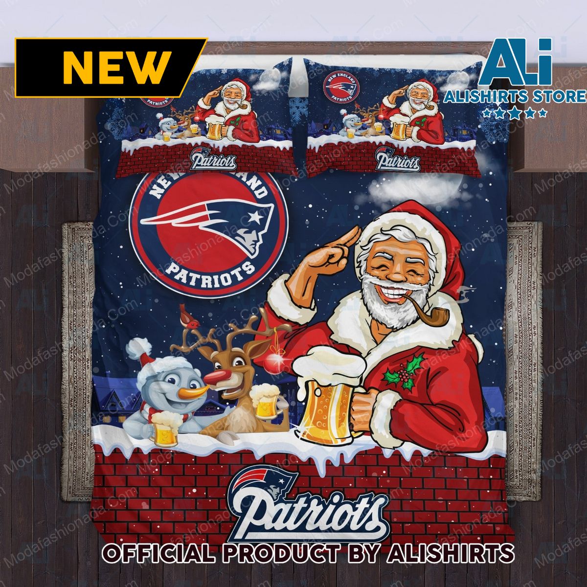 Santa Claus NFL New England Patriots Christmas Bedding Sets
