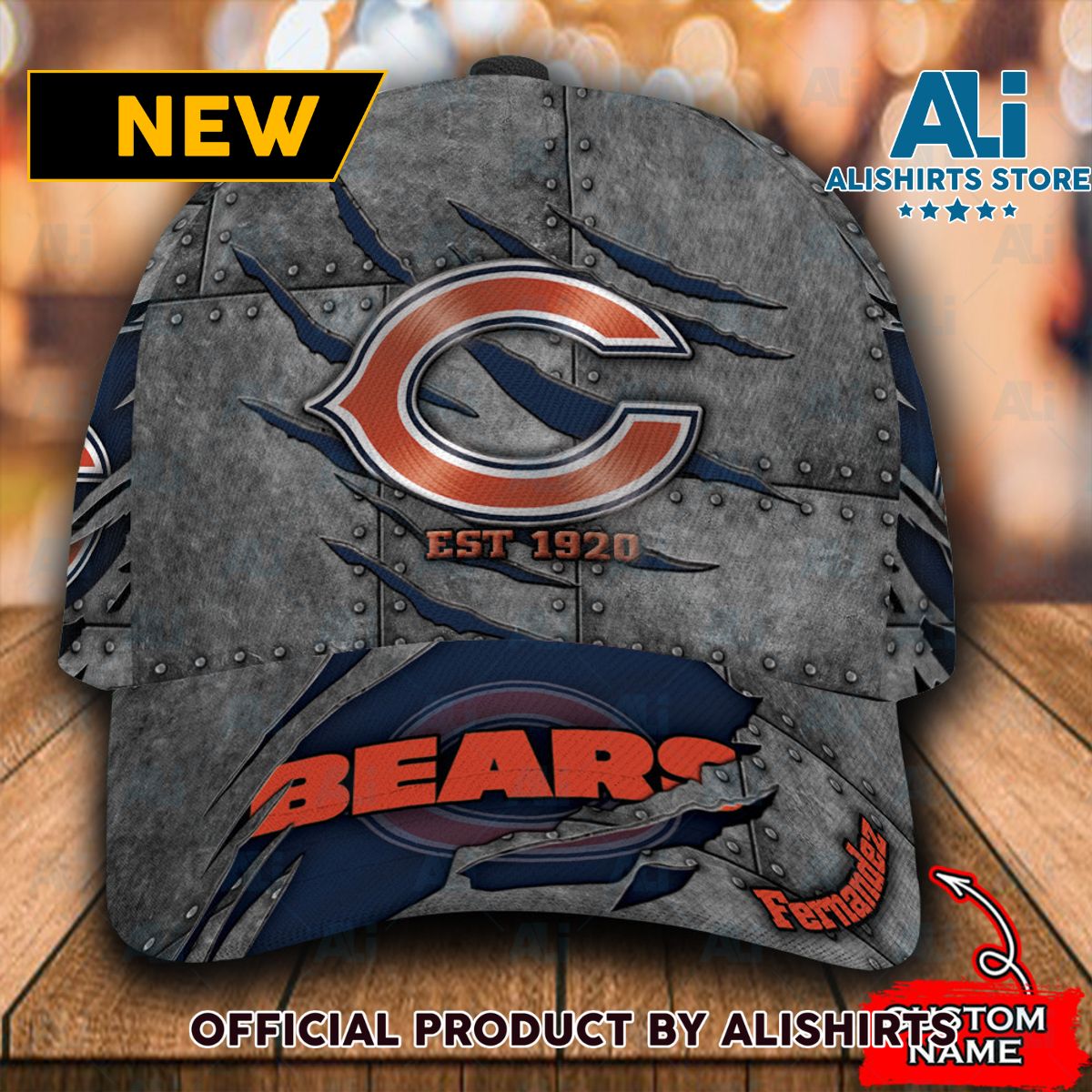 Personalized Chicago Bears Est 1920 Rivet Pattern Classic Cap