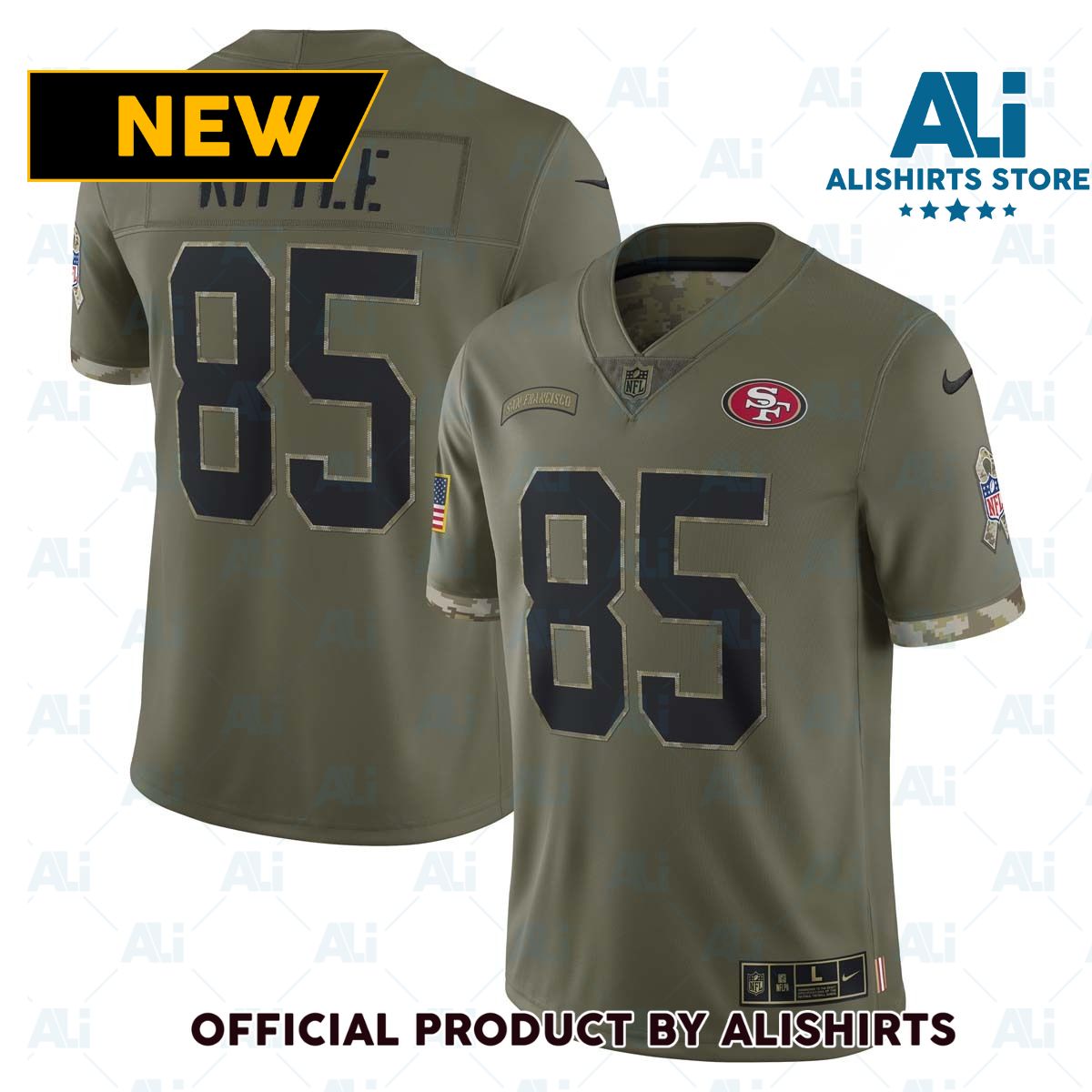 Nike San Francisco 49ers George Kittle  85 2022 Salute To Service NFL Football Jersey
