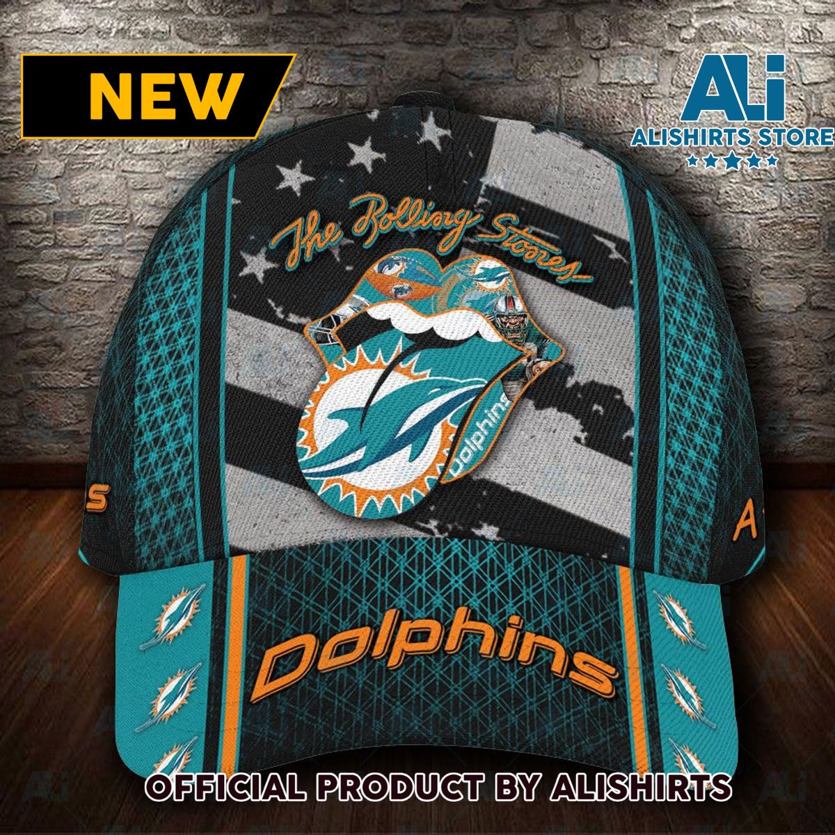 Personalized Miami Dolphins The Rolling Stones Classic Cap