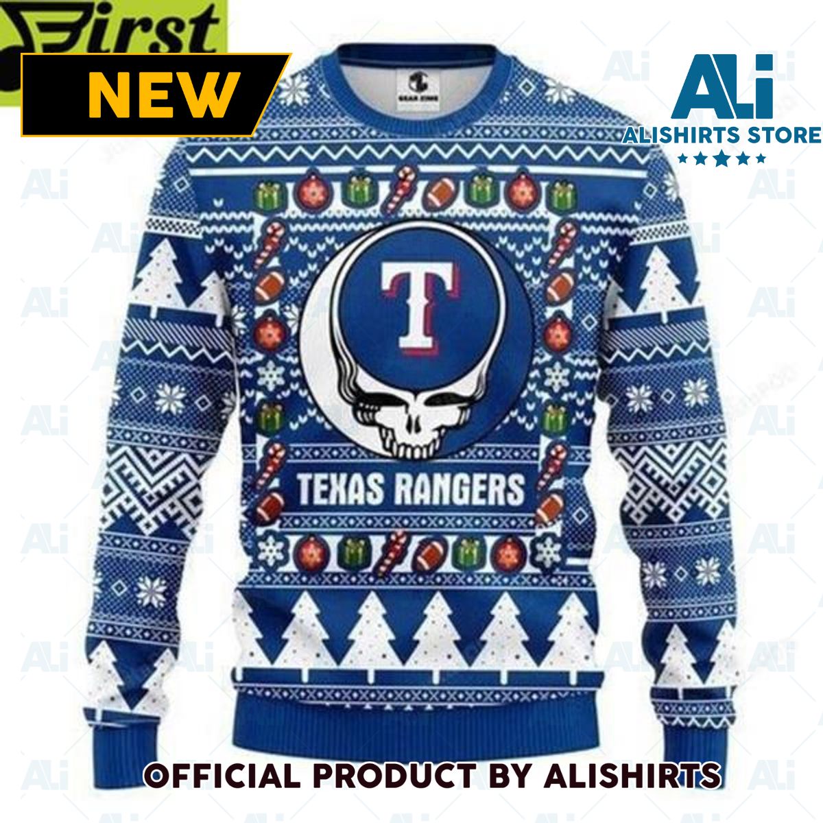 Mlb Texas Rangers Grateful Dead Ugly Christmas Sweater