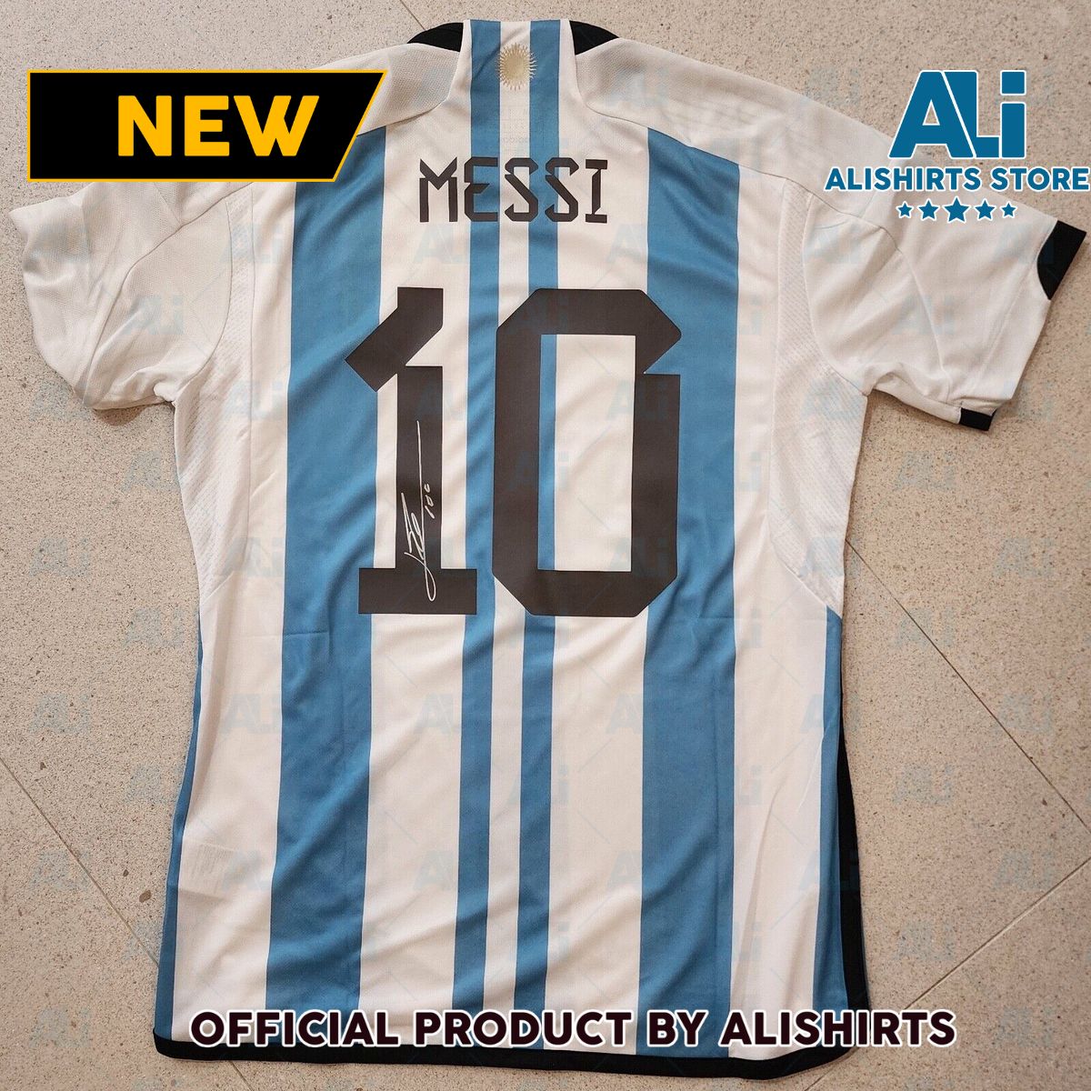 2022 World Cup Final Argentina Champion Lionel Messi Signed Soccer Jersey