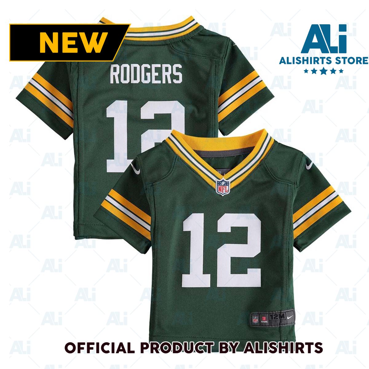 Nike Baby Green Bay Packers Aaron Rodgers  12 Game NFL Football Jersey