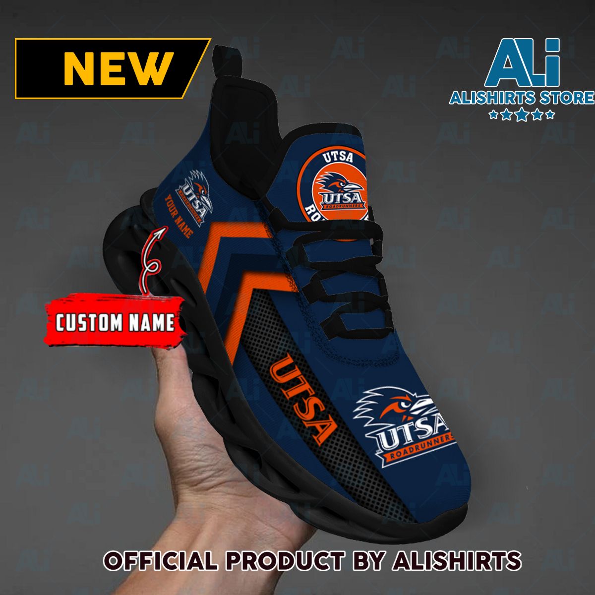 NCAA UTSA Roadrunners Team Logo Custom Name Max Soul Shoes