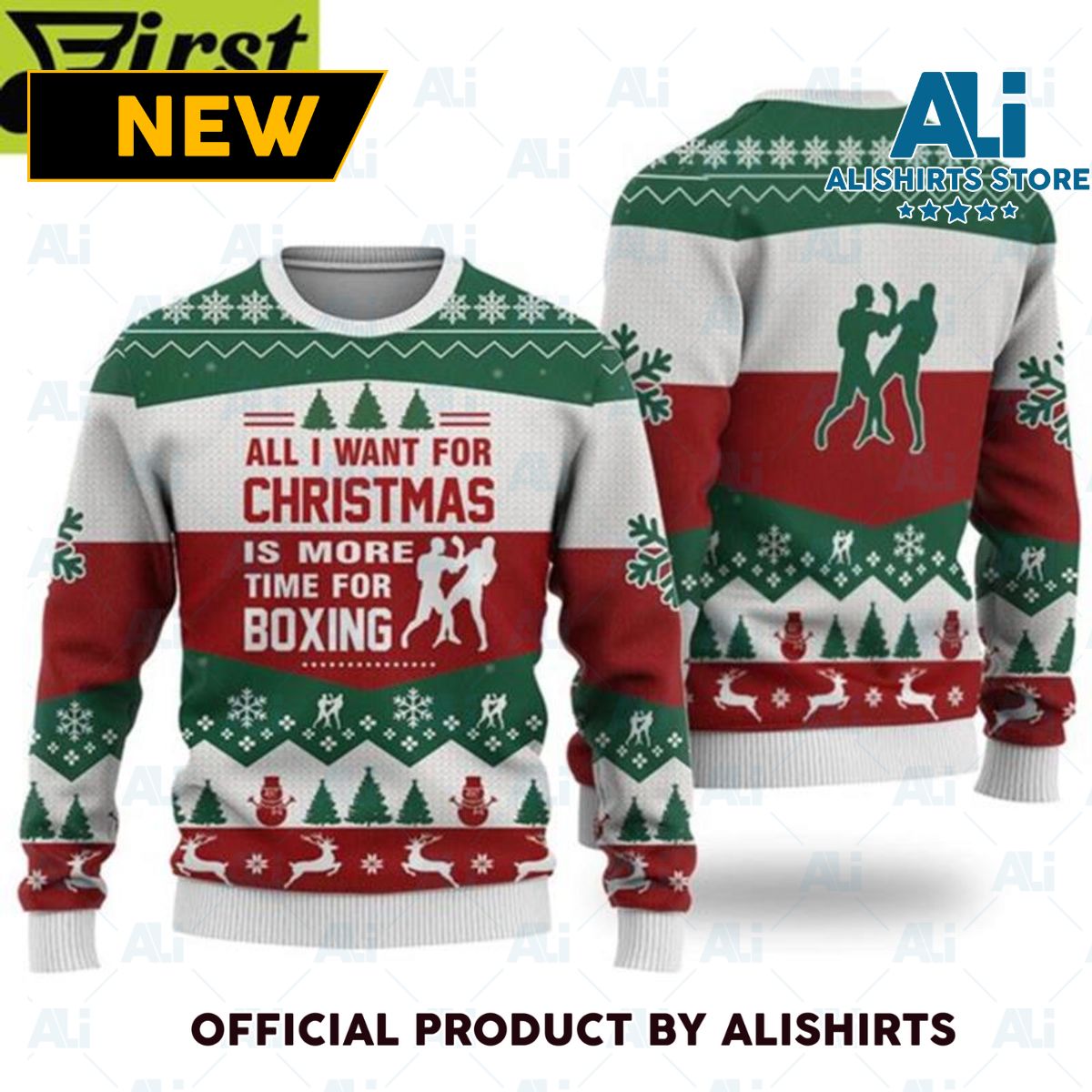All I Want For Christmas Is Boxing 3D Ugliest Christmas Sweater Ever Gifts For Christmas