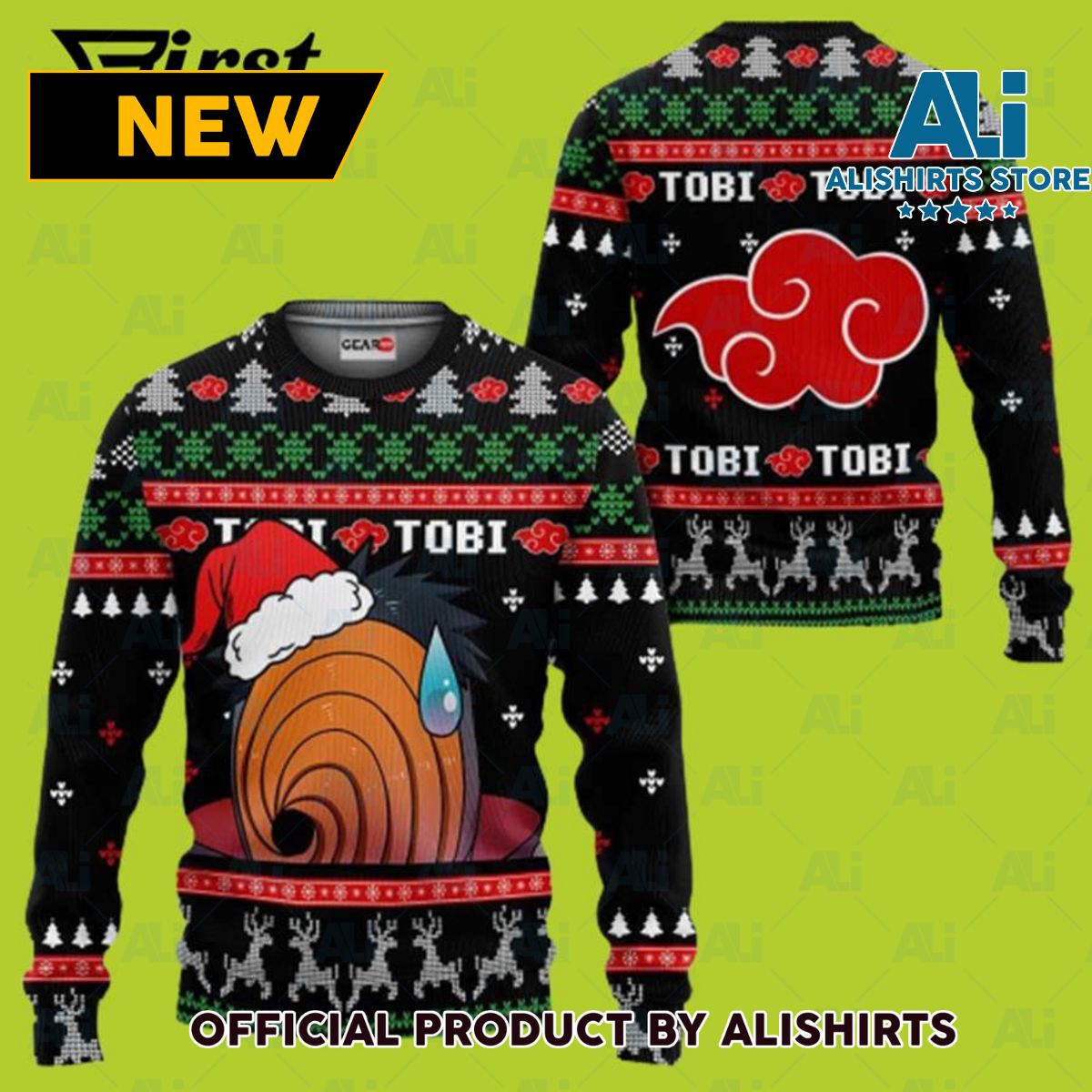 Akatsuki Tobi Ugly Christmas Sweater Custom Narutos