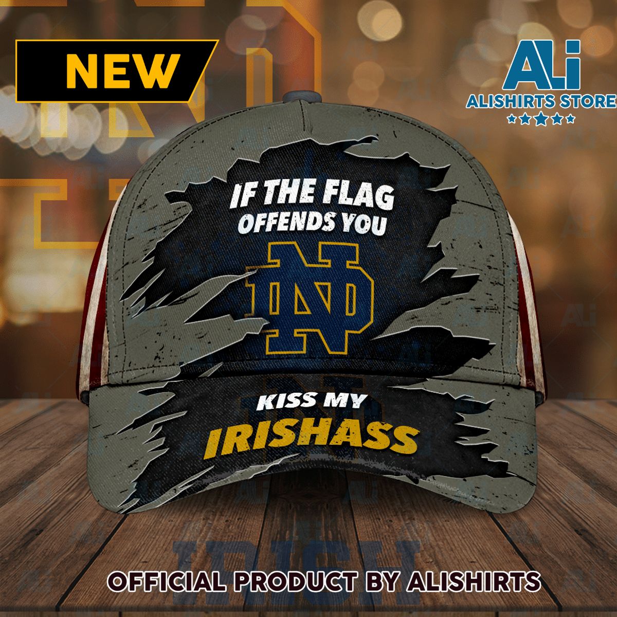 Notre Dame Fighting Irish If The Flag Offends You Kiss My Irishass Classic Baseball Cap