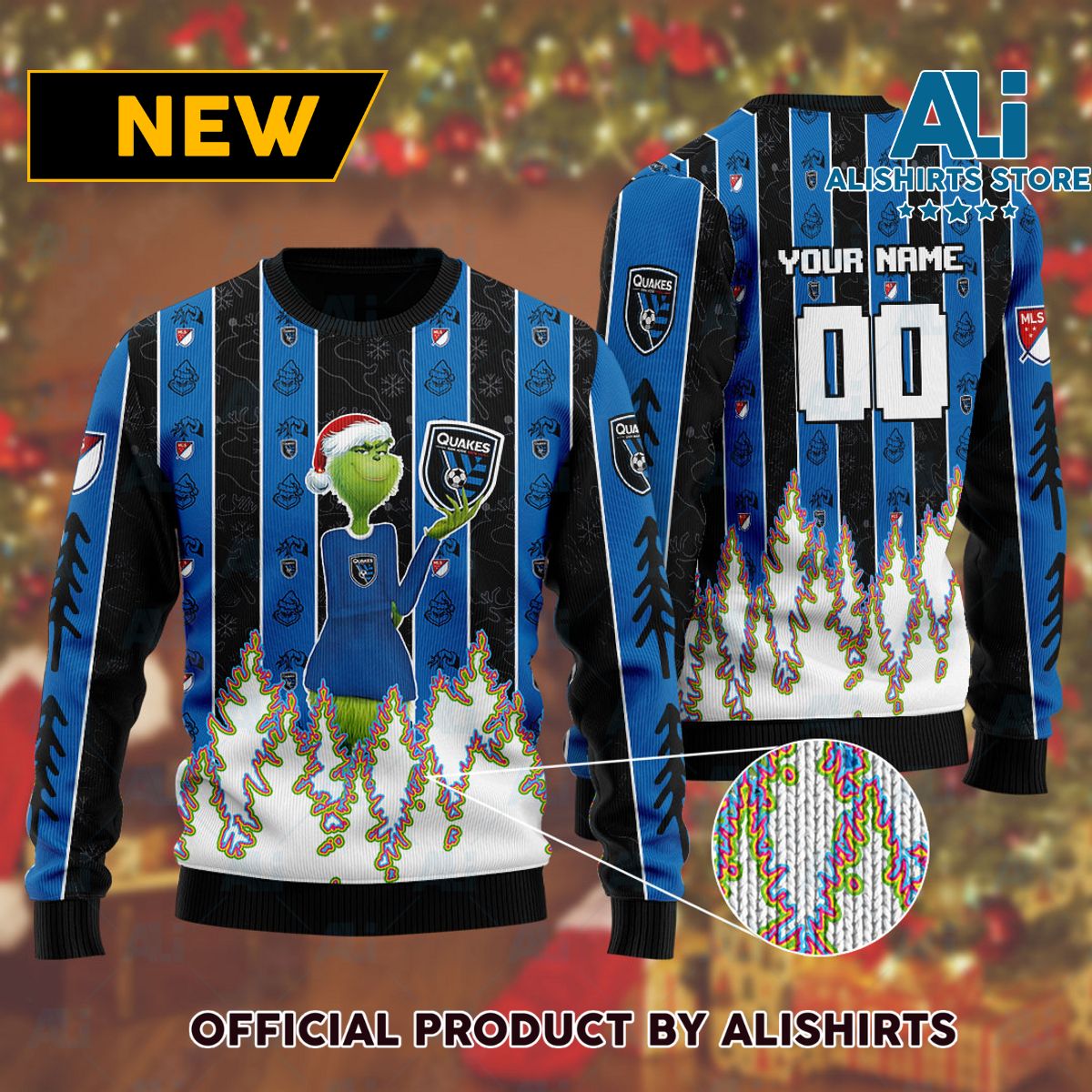 MLS San Jose Earthquakes Ugly Christmas Sweater