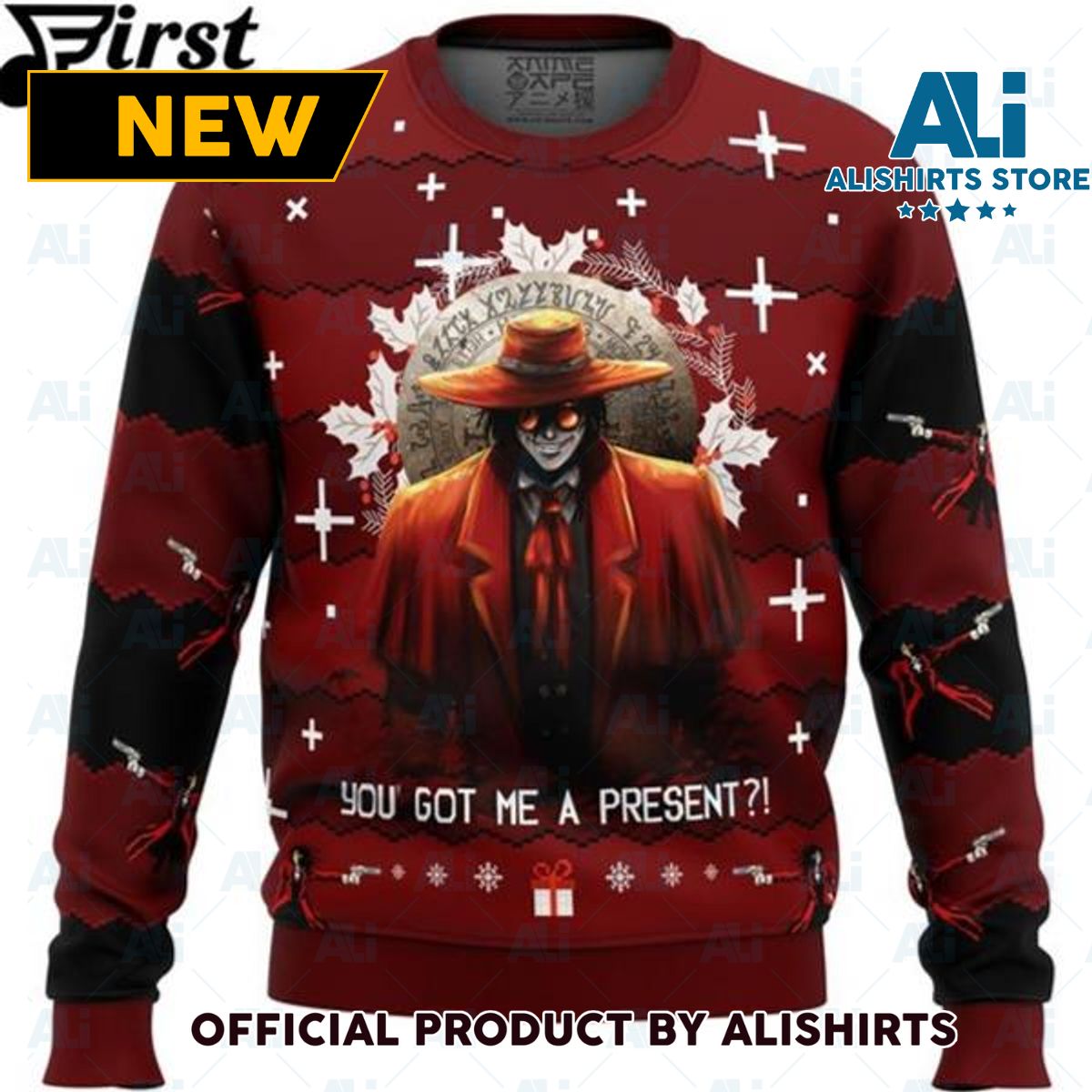 Anime Sweater Alucard Hellsing Ugly Christmas Sweater