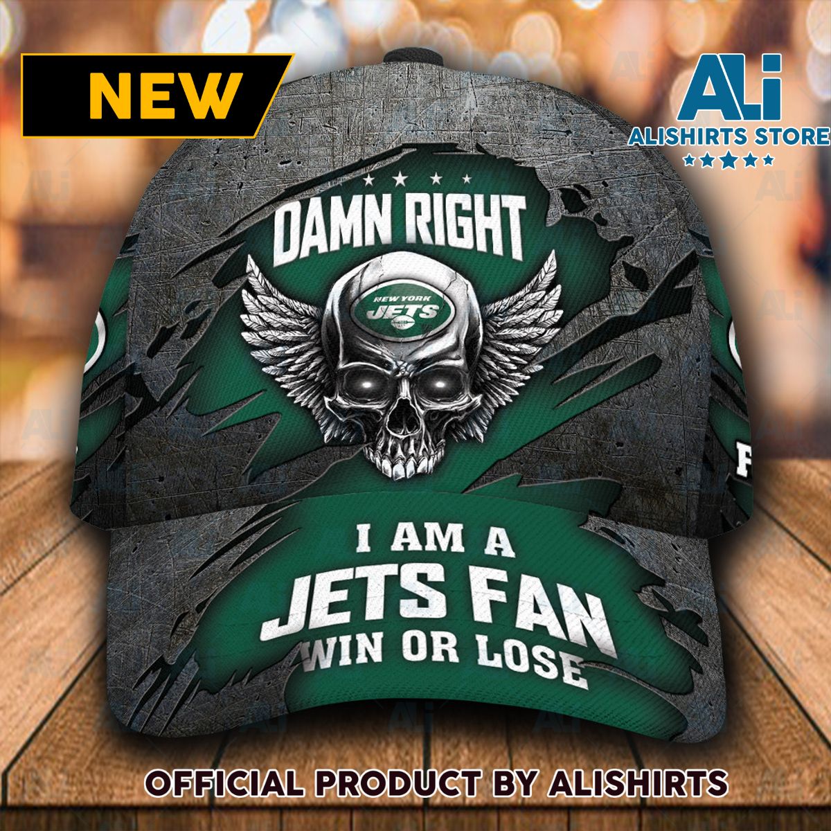 Personalized New York Jets Luxury Skull Damn Right Classic Cap