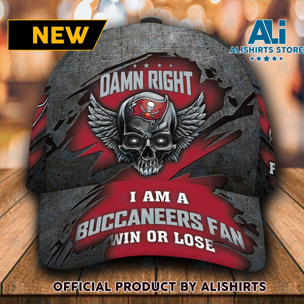 Personalized Tampa Bay Buccaneers Luxury Skull Damn Right Classic Cap