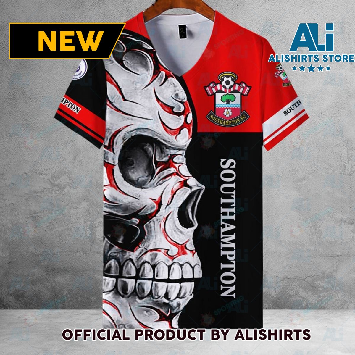 Southampton FC EPL Skull Football Hawaiian shirt