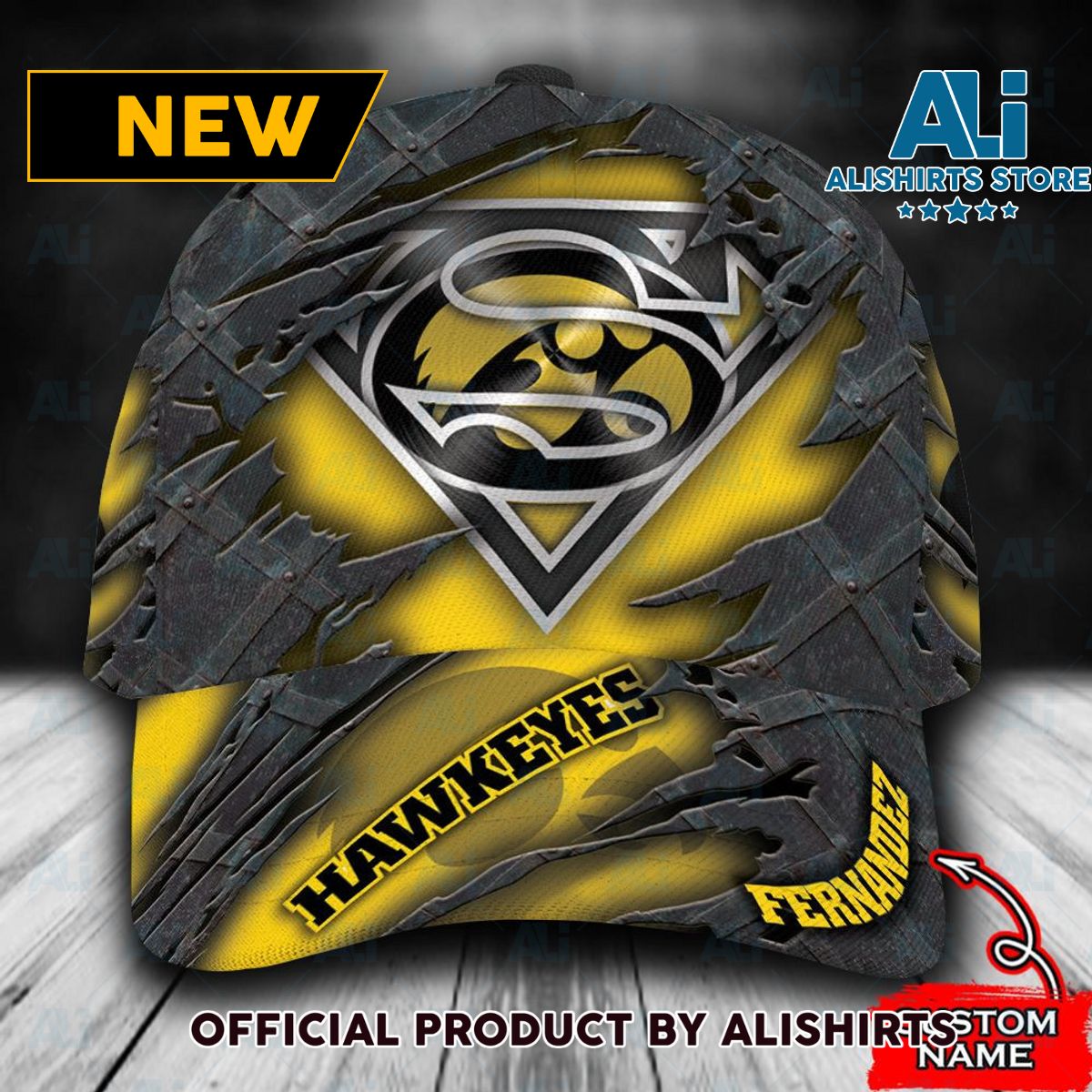 Personalized Iowa Hawkeyes Superman Classic Cap