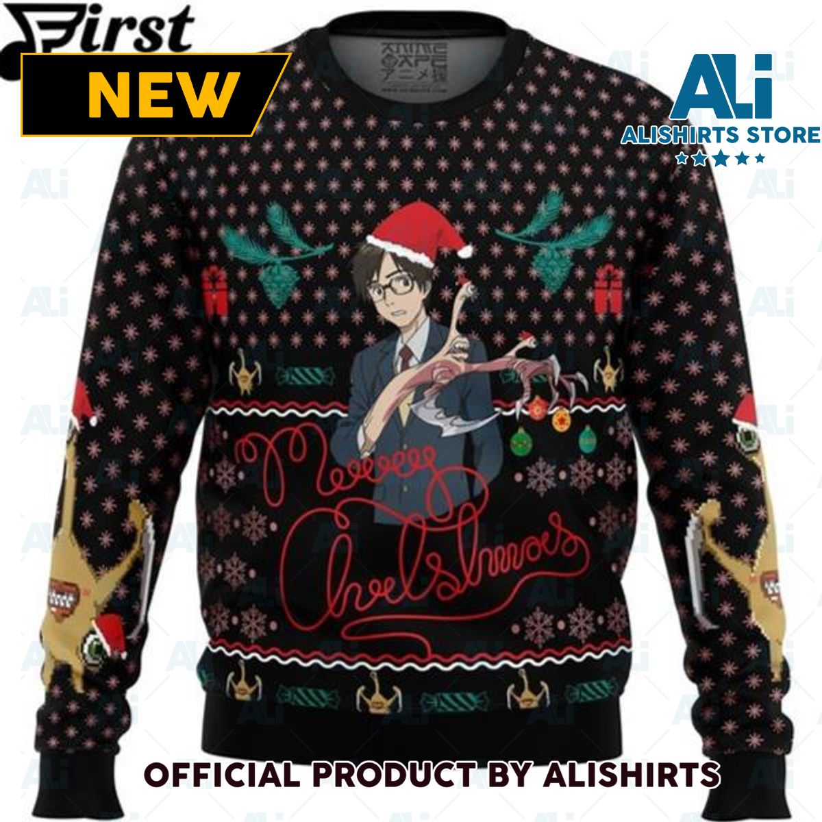 Anime Shinichi Izumi Parasyte Ugly Christmas Sweater