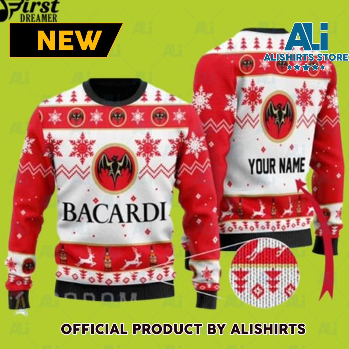 Bacardi Rum Custom Ugly Christmas Ugly Sweater