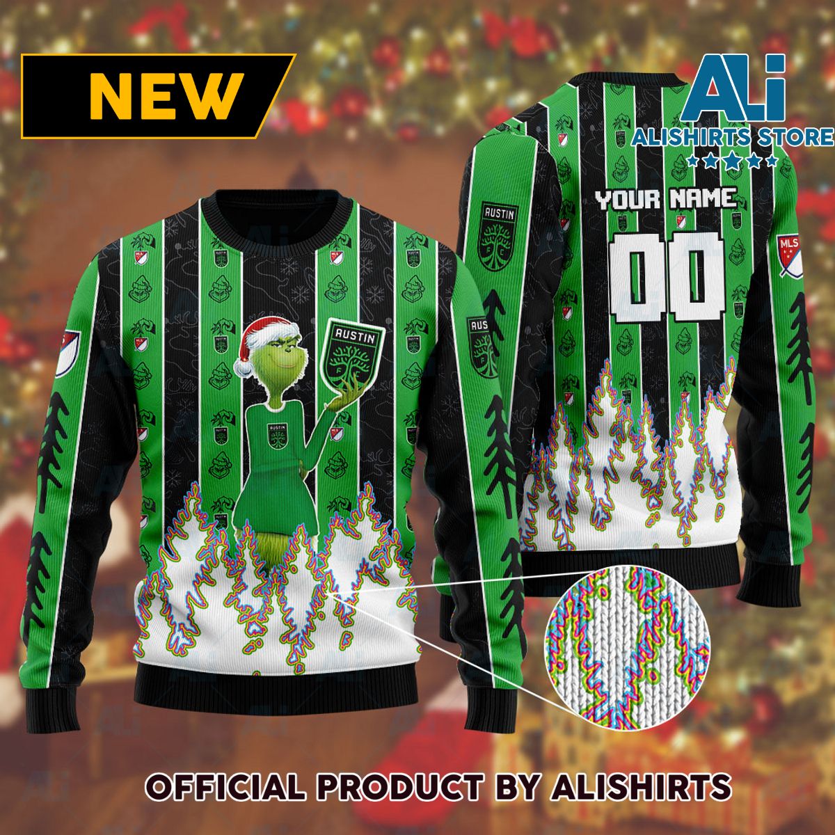 MLS Austin FC Ugly Christmas Sweater