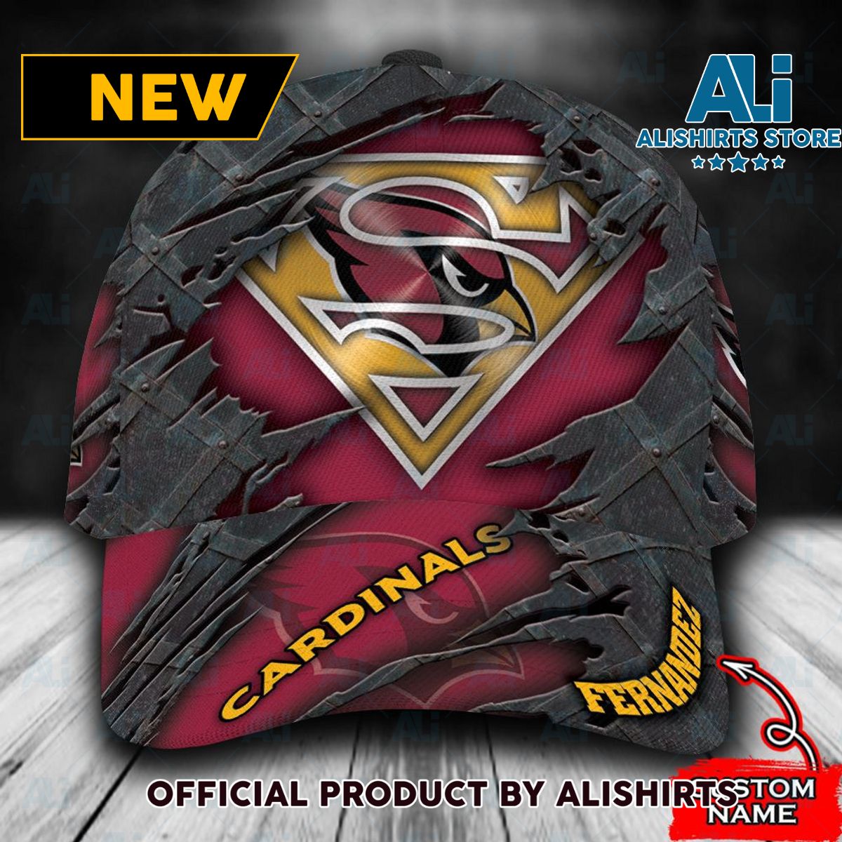 Personalized Arizona Cardinals Superman Logo Classic Cap