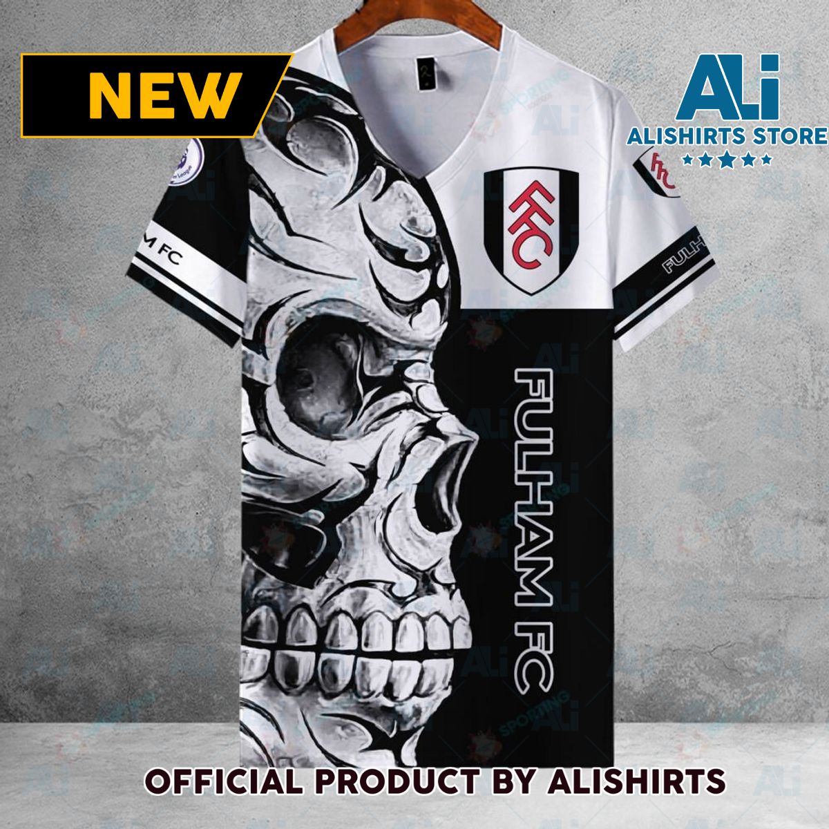 Fulham FC EPL Skull Football Hawaiian shirt