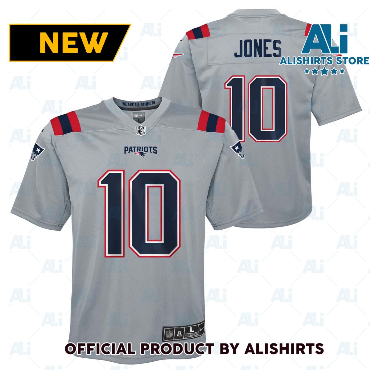 Nike New England Patriots Mac Jones  10 Invert NFL Football Jersey