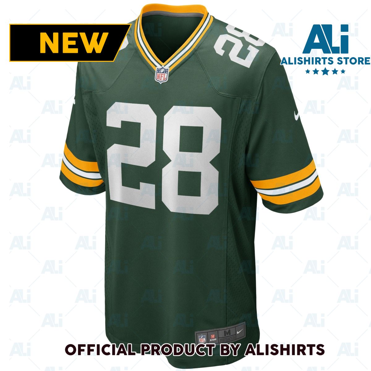 Nike Green Bay Packers AJ Dillon  28 Game NFL Football Jersey
