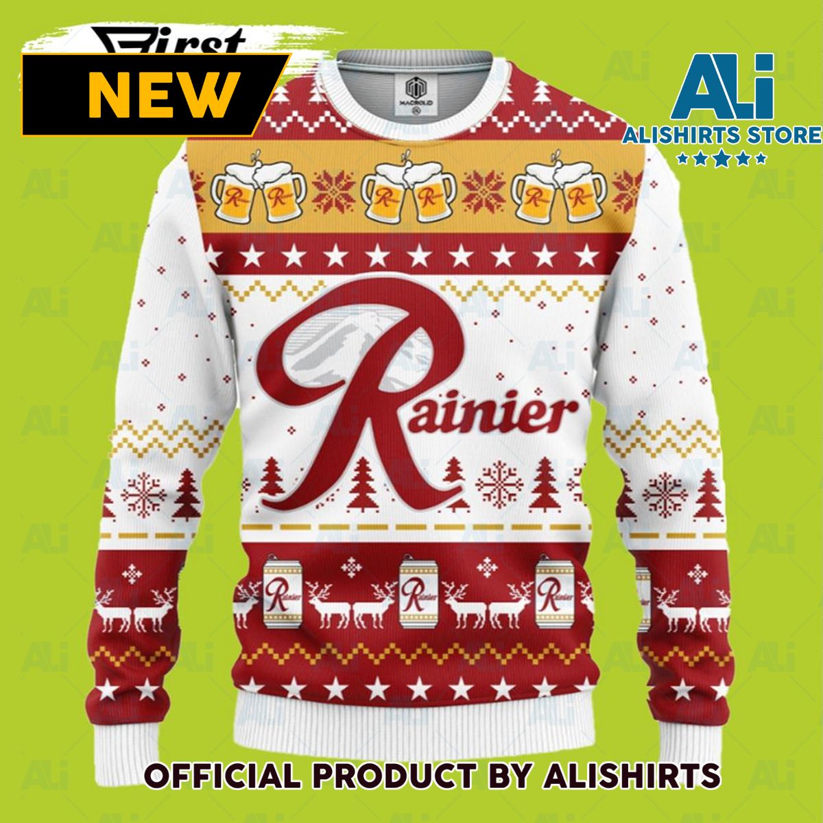 Rainier Beer Ugly Christmas Sweater Amazing Gift Idea Christmas Gift