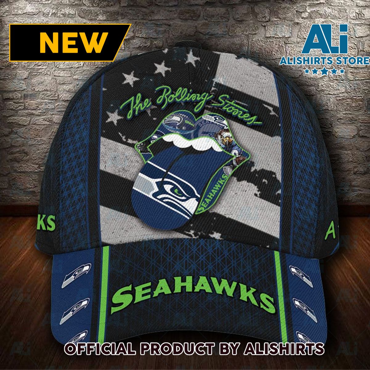 Personalized Seattle Seahawks The Rolling Stones Classic Cap