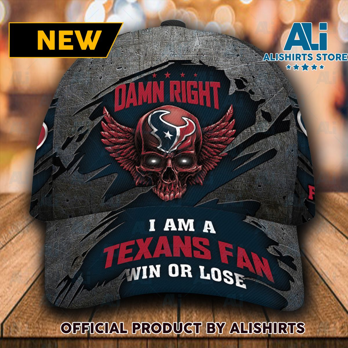 Personalized Houston Texans Luxury Skull Damn Right Classic Cap