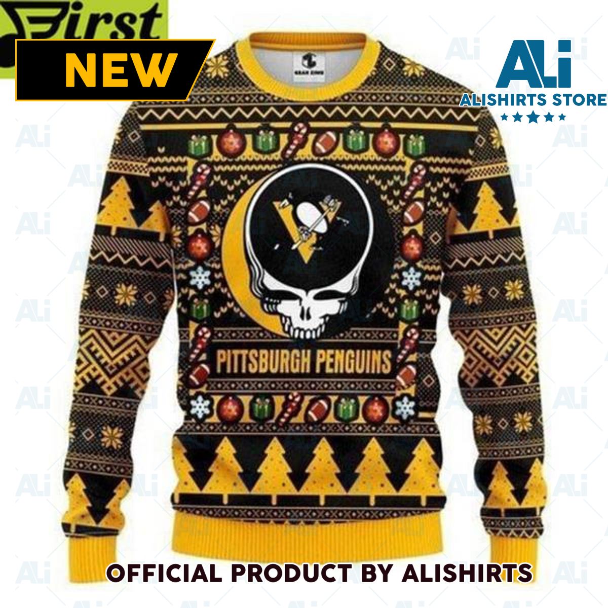 Pittsburgh Penguins Grateful Dead For Unisex Ugly Christmas Sweater All