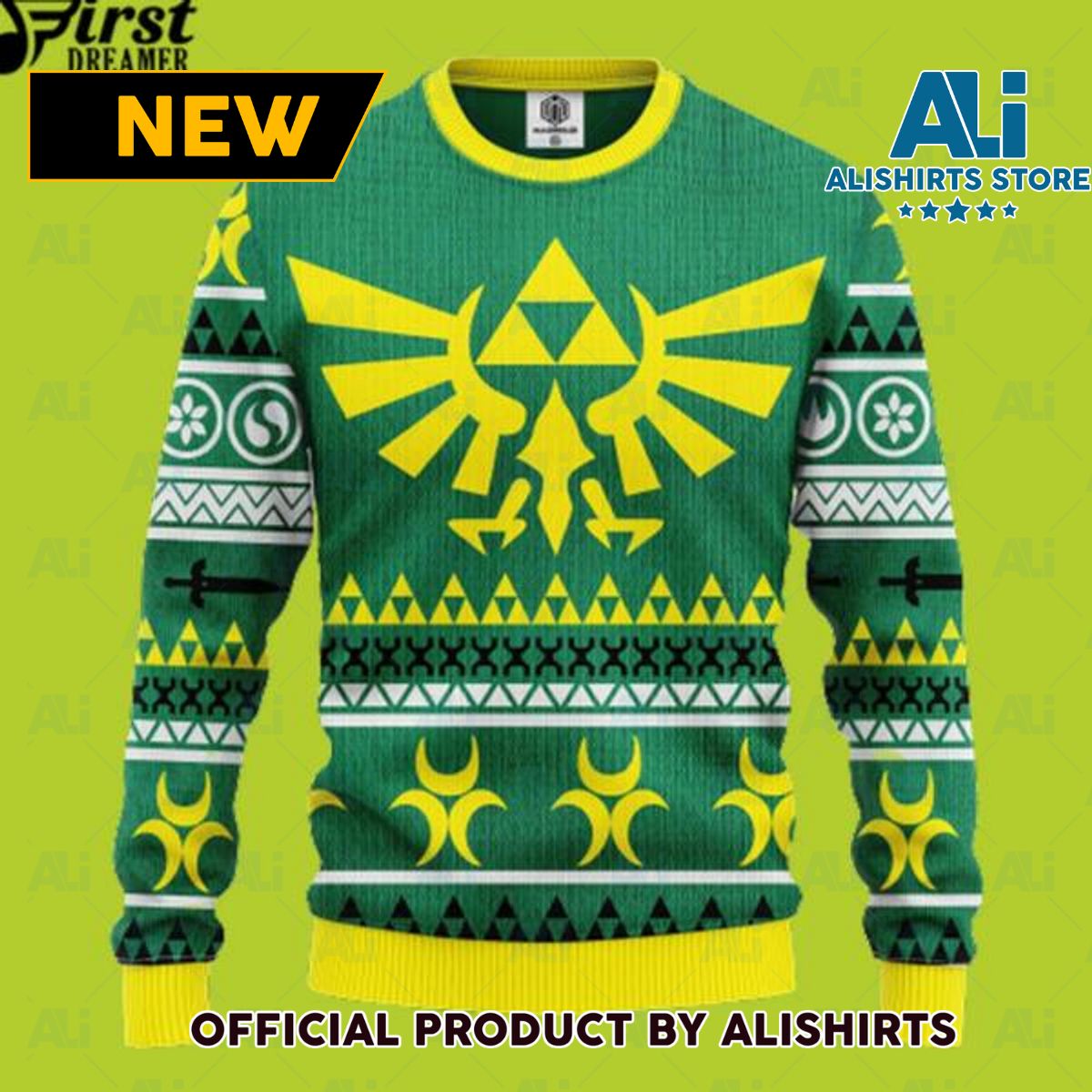 Gift For The Legend Of Zelda Green Ugly Sweater