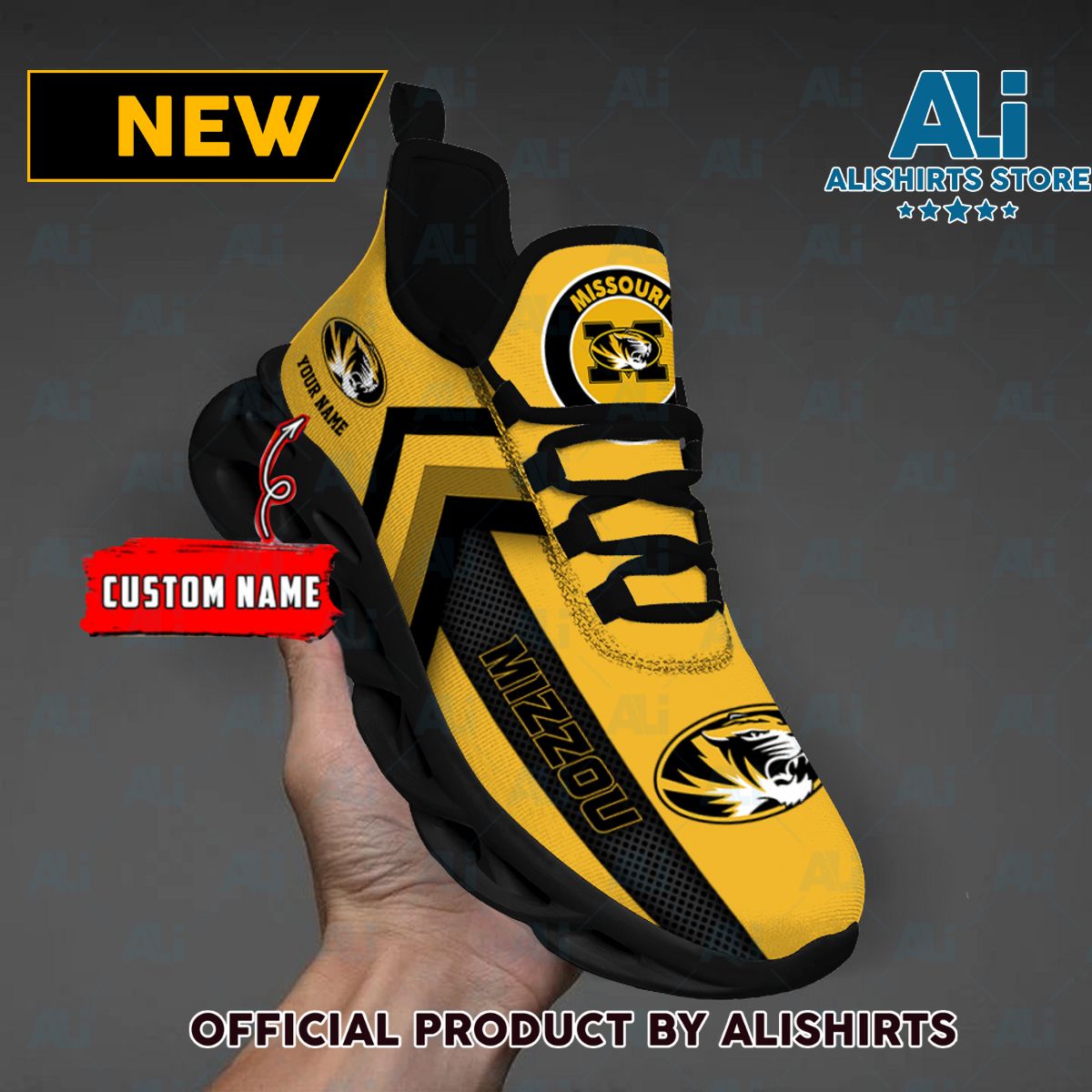 NCAA Missouri Tigers Team Logo Custom Name Max Soul Shoes