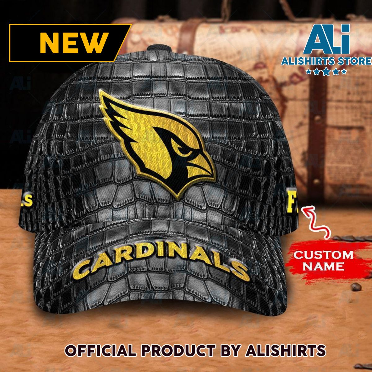 Personalized Arizona Cardinals Crocodile Skin Pattern Classic Cap