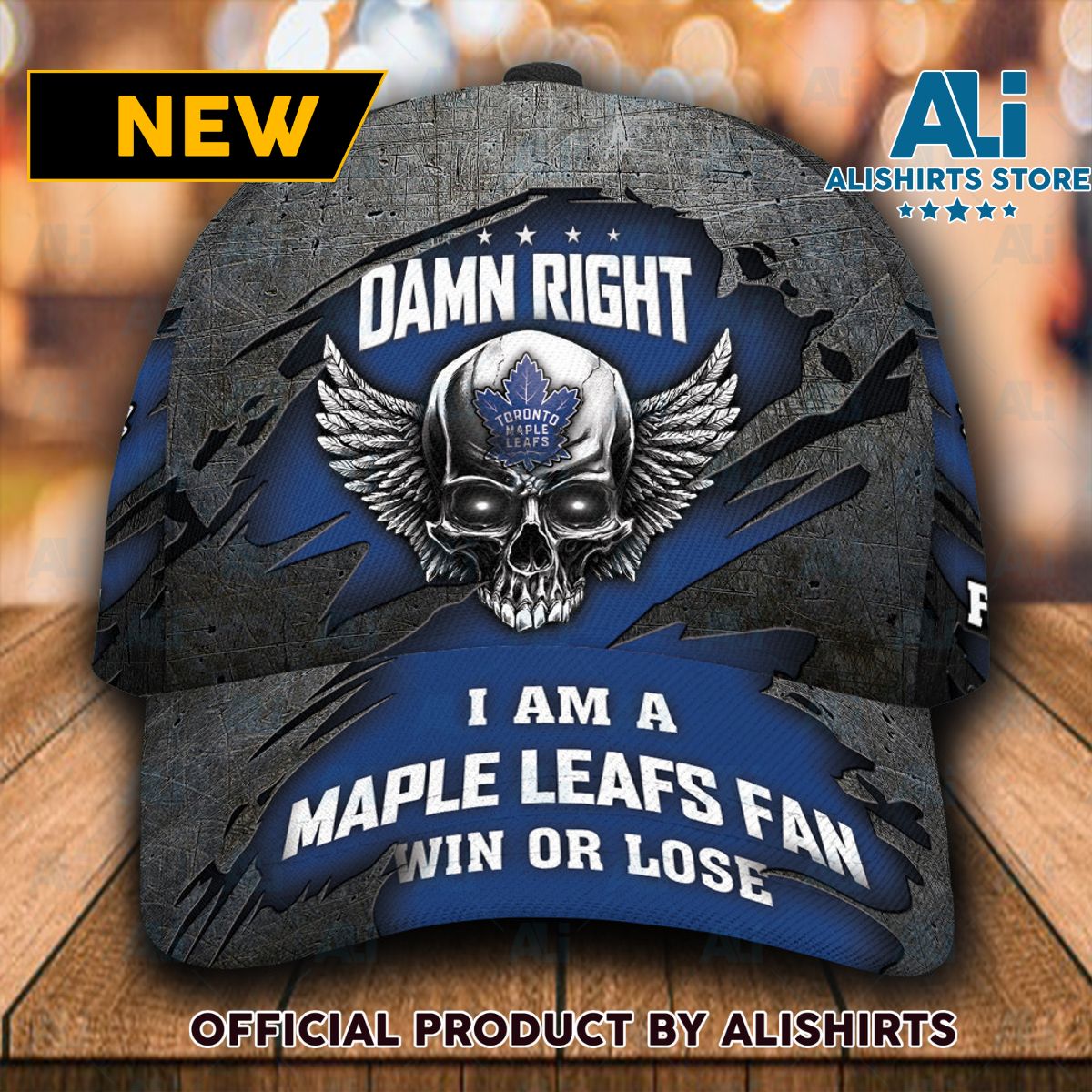 Personalized Toronto Maple Leafs Skull Damn Right Classic Cap