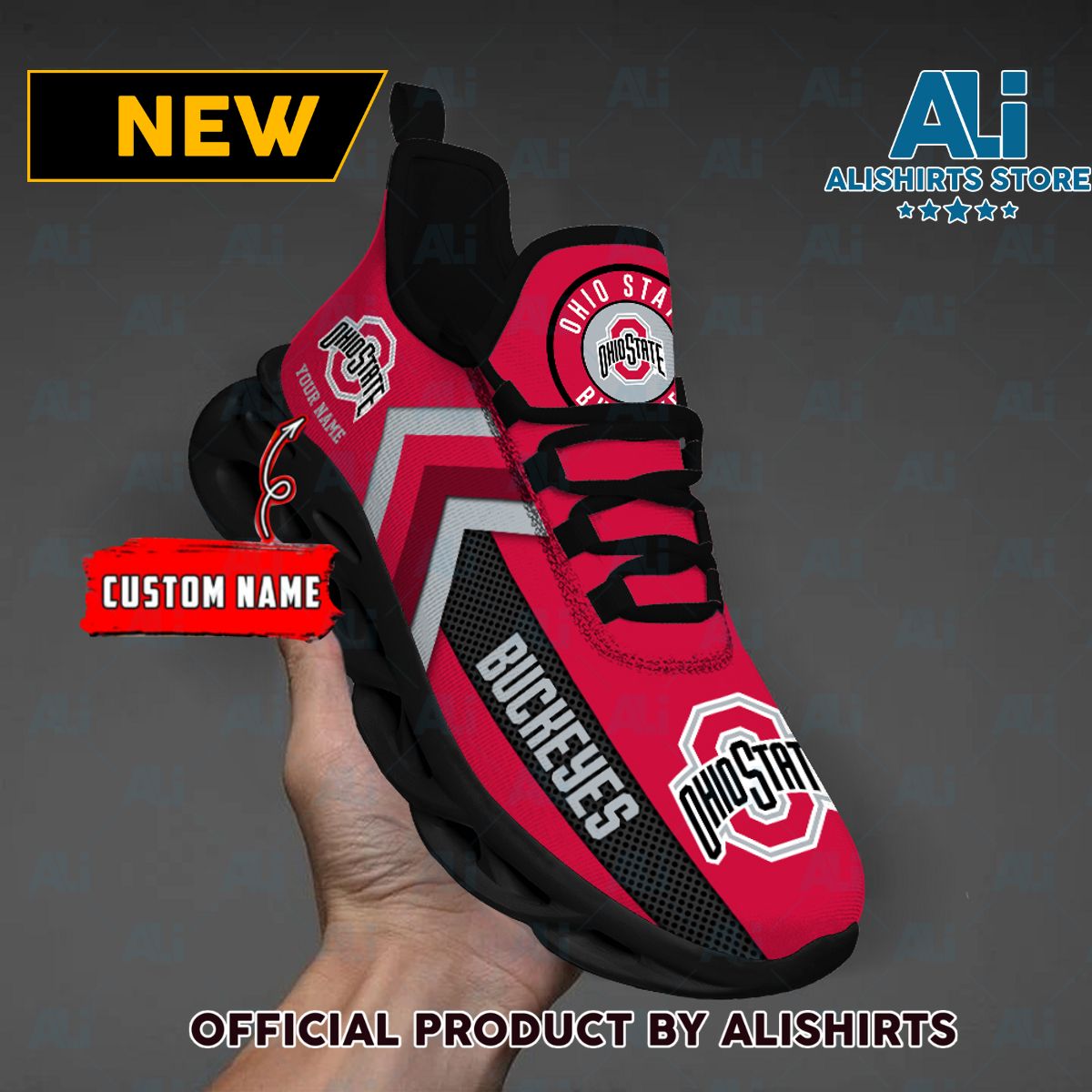 NCAA Ohio State Buckeyes Team Logo Custom Name Max Soul Shoes