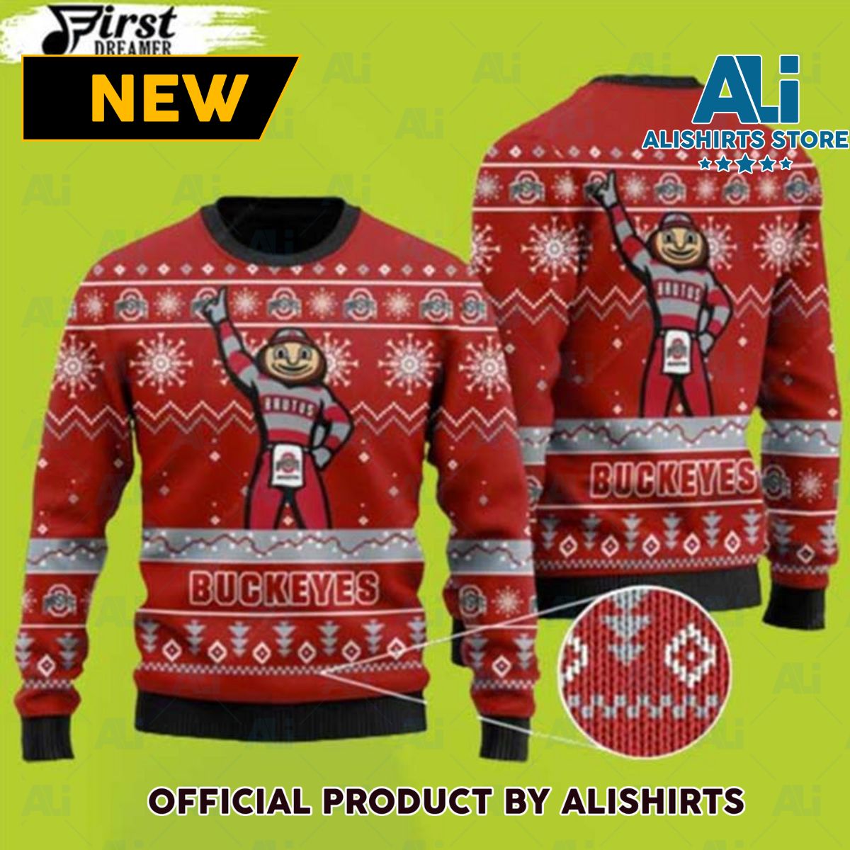 Ohio State Ugly Christmas Sweater Buckeyes Ugly Christmas Sweater 3D