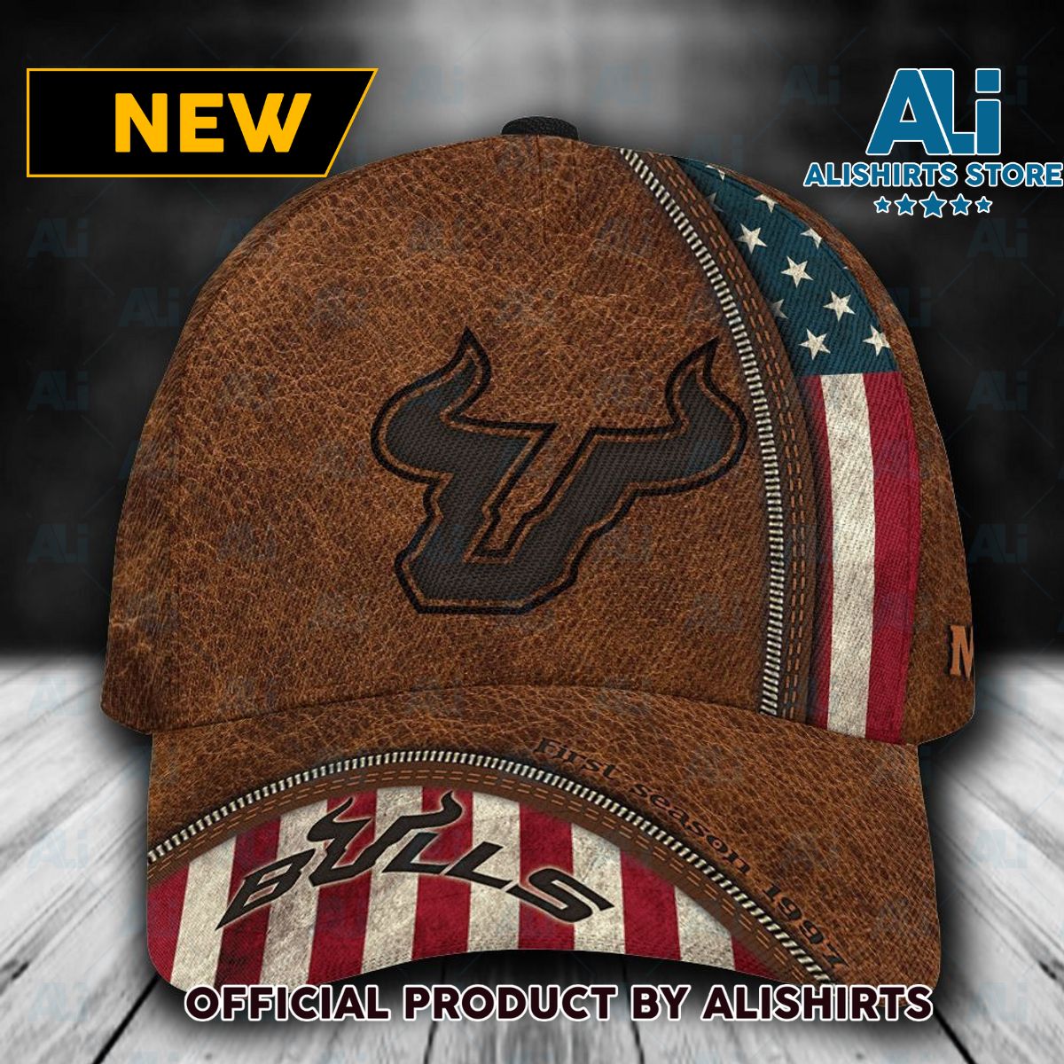 Personalized South Florida Bulls USA Flag Classic Cap