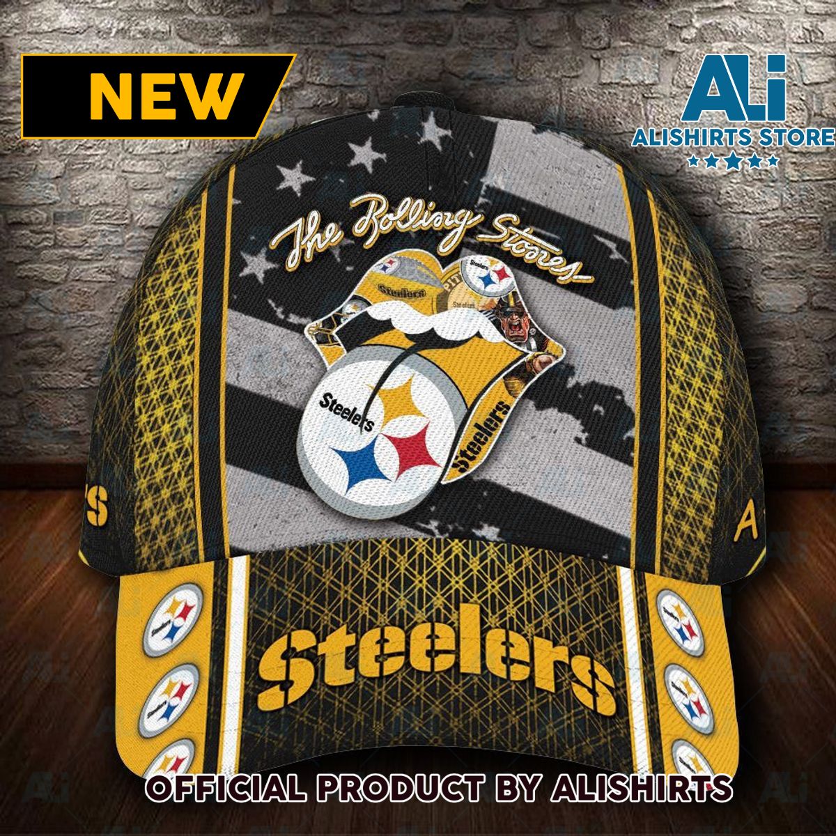 Personalized Pittsburgh Steelers The Rolling Stones Classic Cap